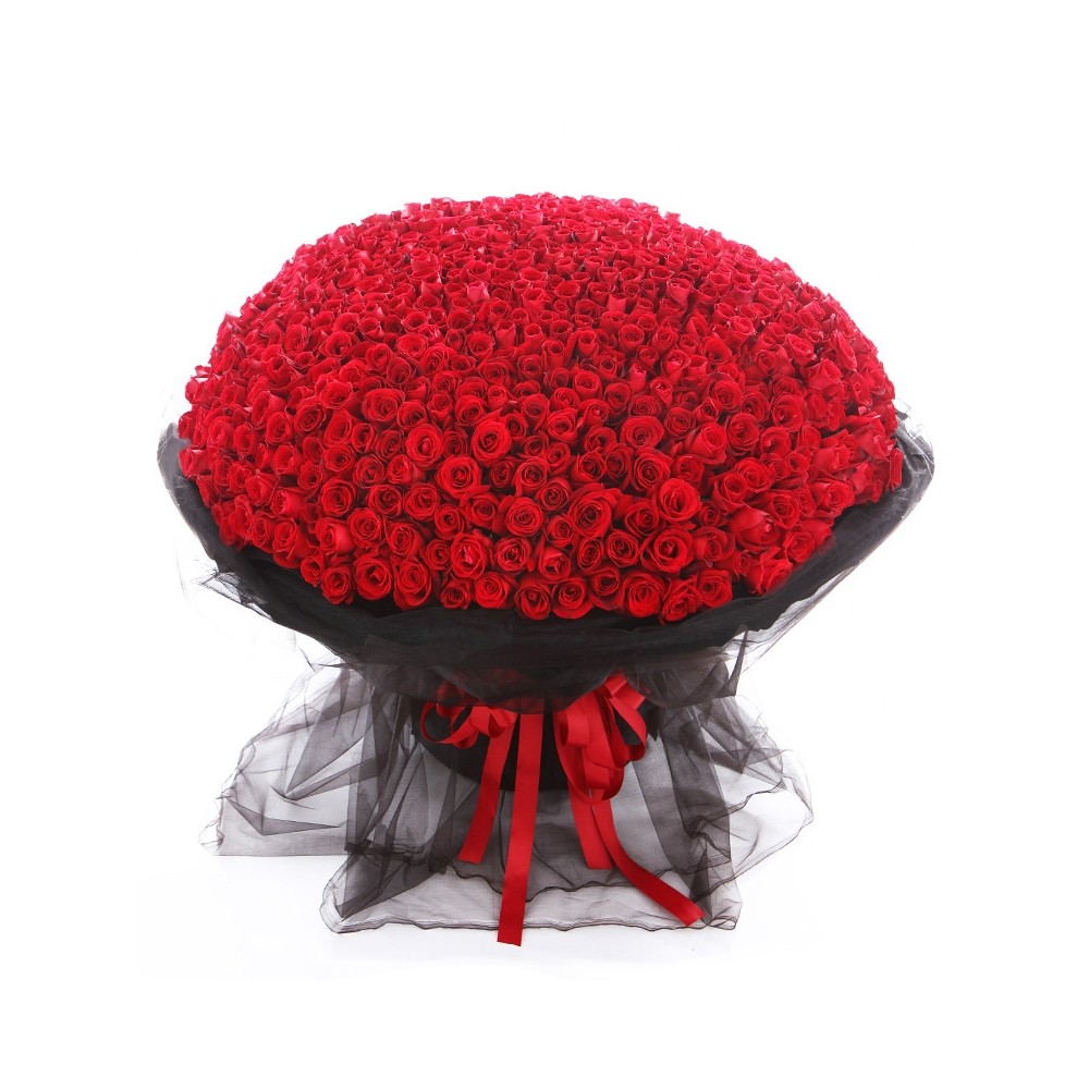 Bouquet di 999 rose rosse fresche