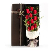 Caja de 11 rosas rojas