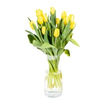 Die Vase mit gelben Tulpen « Sterne der Liebe »