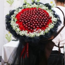 The Bouquet of 99 Cherries and Red Roses