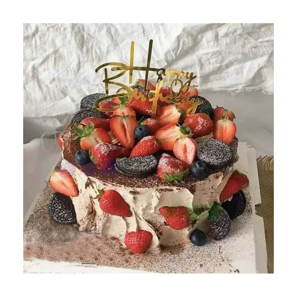 Strawberries and Oreo Birthday Cake