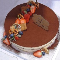 [Local Shop] Pastel de cumpleaños de tiramisú con fresas, arándanos y galletas