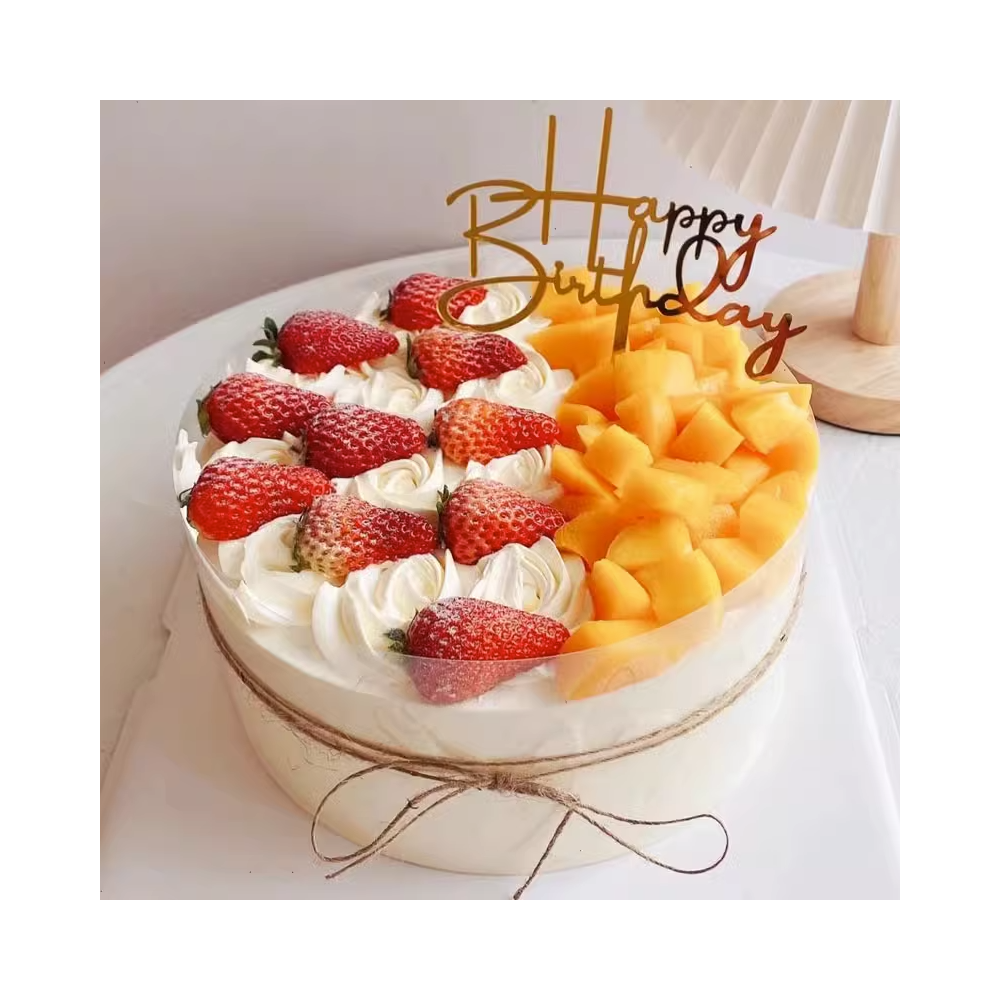 [Local cake shop] Pastel de cumpleaños de fresas y mango