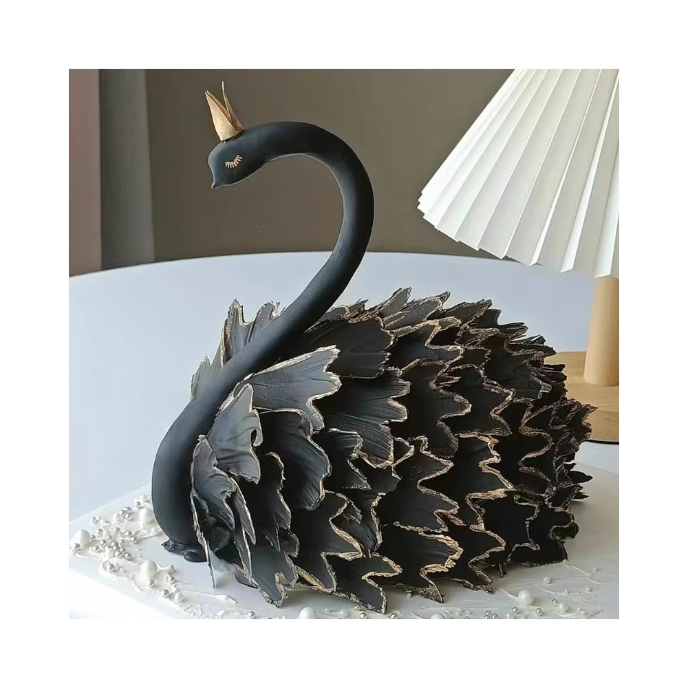 Black swan birthday cake