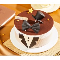 [Boutique Ganso]  Gâteau D'anniversaire Style Gentleman Cravate au Chocolat, Fruits et Crème