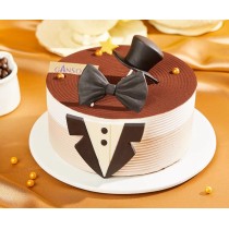 [Ganso Shop] Tie Style Gentleman Chocolate Fruits Cream Geburtstagstorte