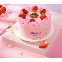 [Ganso Shop] Mousse-Kuchen Erdbeer-Geburtstags-Obstkuchen