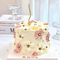 Flowers Style Ice Cream Birthday Cake