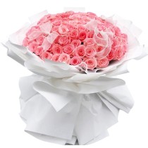 Il Bouquet di 99 Rose Rosa « Desiderio Forte »