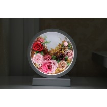 Lampada da comodino con fiori conservati - regalo