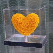 Rosas naturales preservadas en forma de corazón 3D