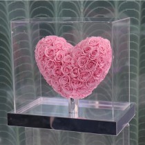 Rosas naturales preservadas en forma de corazón 3D