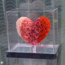 Rosas naturales preservadas en forma de corazón 3D