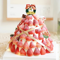 Albero di Natale Stile Festa di Compleanno Torta di Fragole