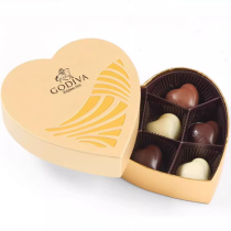 Godiva Chocolates Premium en Caja de Regalo en Forma de Corazón Color Dorado