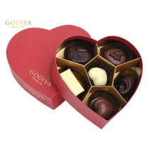 Godiva Caja de regalo en forma de corazón de color rojo de chocolates premium