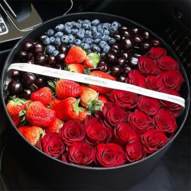 The Fruits and Flowers Round Shaped Gift Box « Delicious Gift »