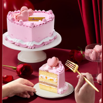 Amore Torta di Frutta Rosa a Forma di Cuore