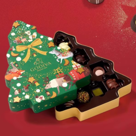 Godiva Christmas Tree Shaped Chocolates Gift Box