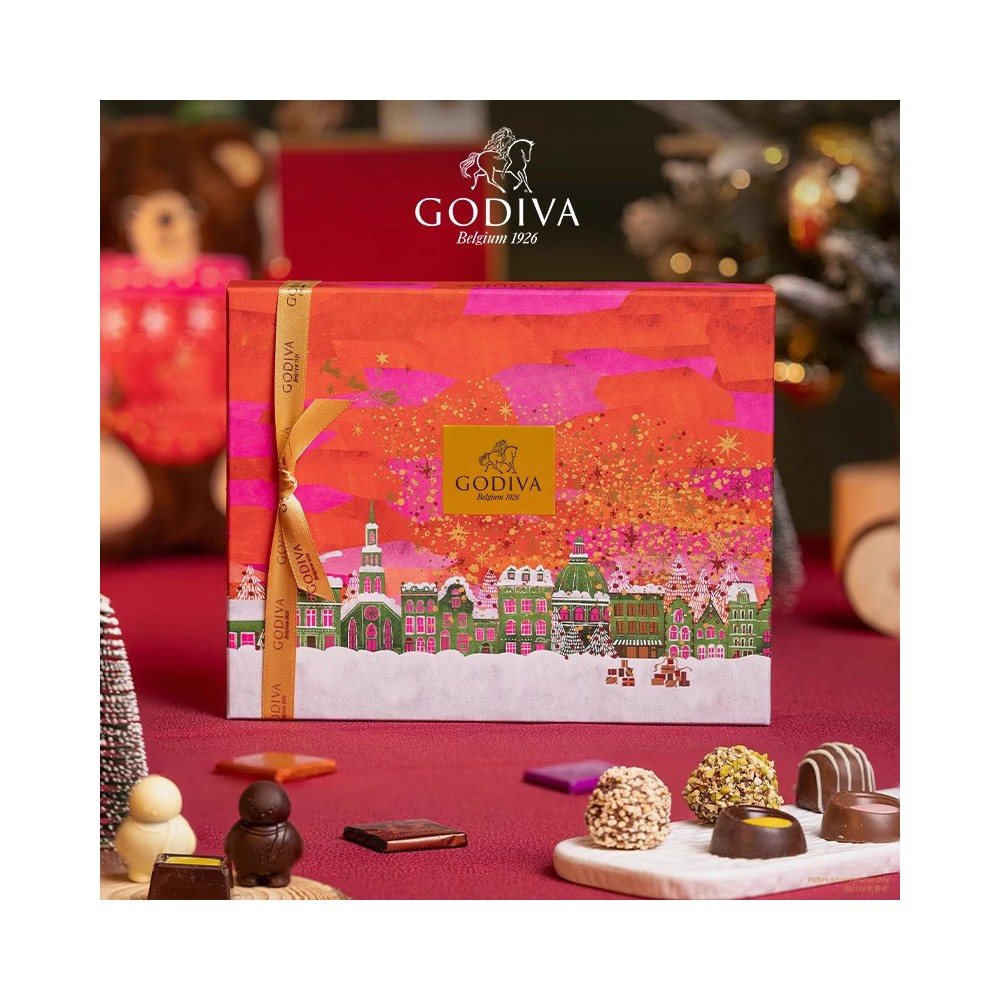 Coffret cadeau de chocolats de Noël Godiva en édition limitée (20 pièces)